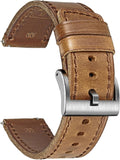 hemsut h Horween - Correas de reloj de cuero para hombre, correa de cuero de liberación rápida para reloj, envoltura de repuesto de 0.71 pulgadas, 0.78 pulgadas, 0.86 pulgadas