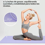 Tapete de yoga extra ancho de 72 x 32 pulgadas, tapete de ejercicio antideslizante de TPE para entrenamiento en casa, tapete de yoga grande de alta densidad de 0.236 pulgadas para hombres y
