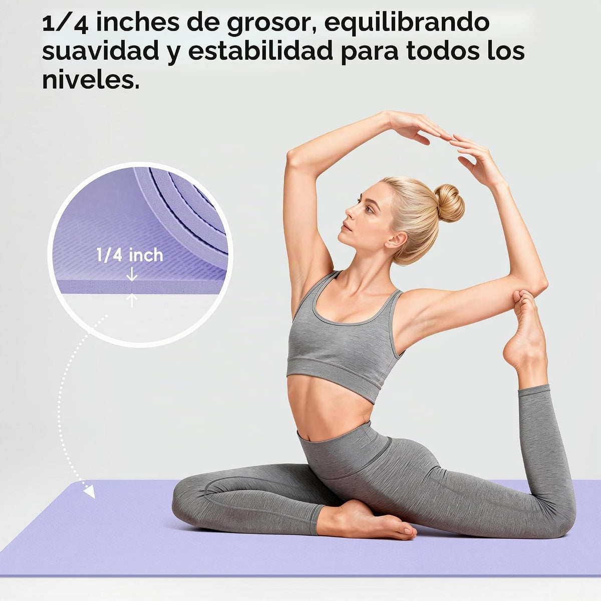 Tapete de yoga extra ancho de 72 x 32 pulgadas, tapete de ejercicio antideslizante de TPE para entrenamiento en casa, tapete de yoga grande de alta densidad de 0.236 pulgadas para hombres y