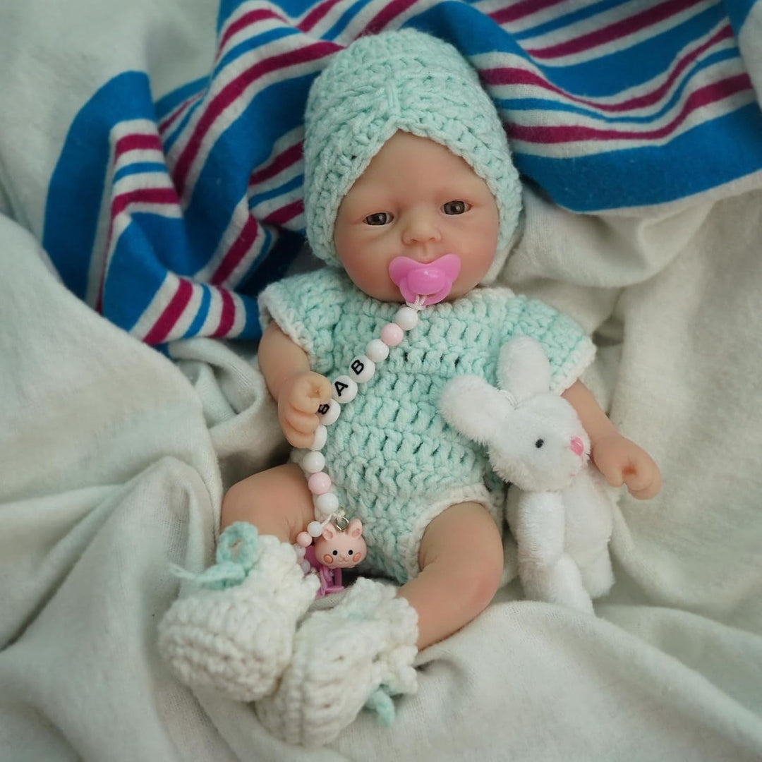 MYREBABY Mini bebé de silicona de 7 pulgadas, muñecas Reborn de sil...