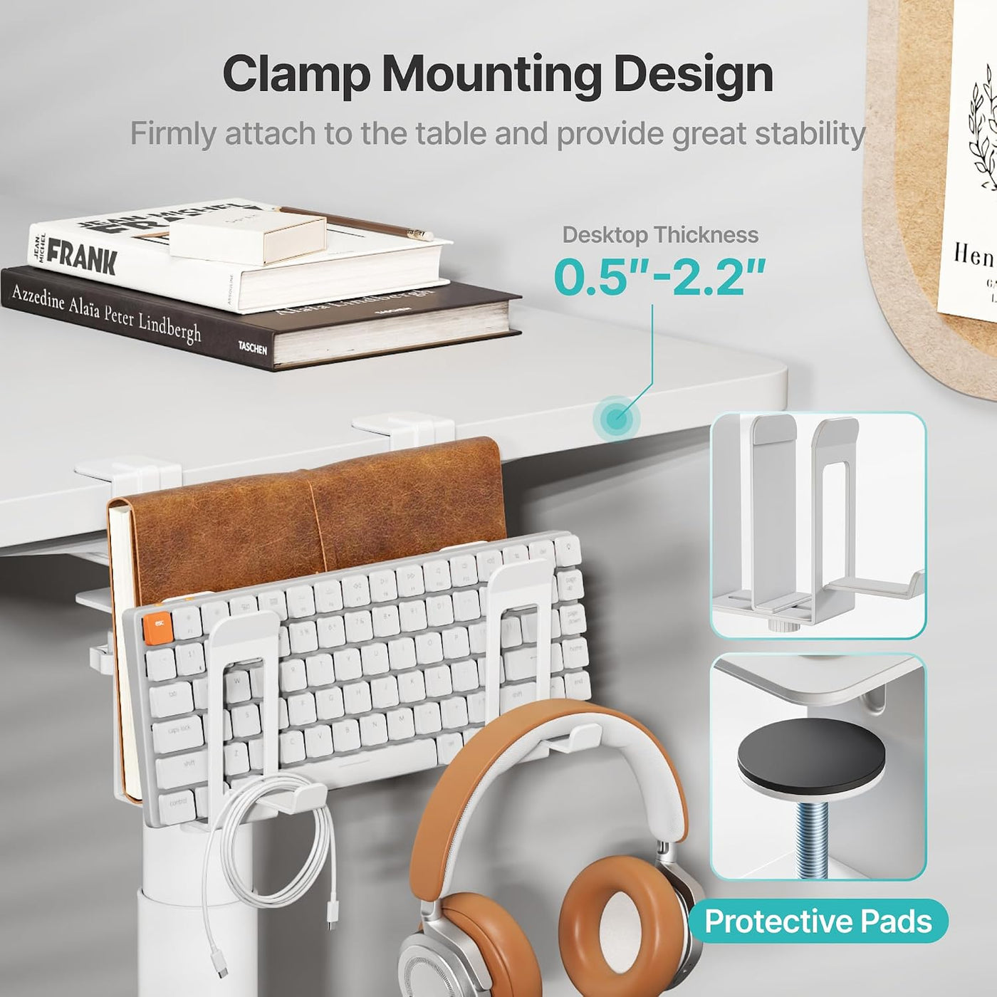PEGZONE Soporte vertical para laptop con 2 ranuras para debajo del...