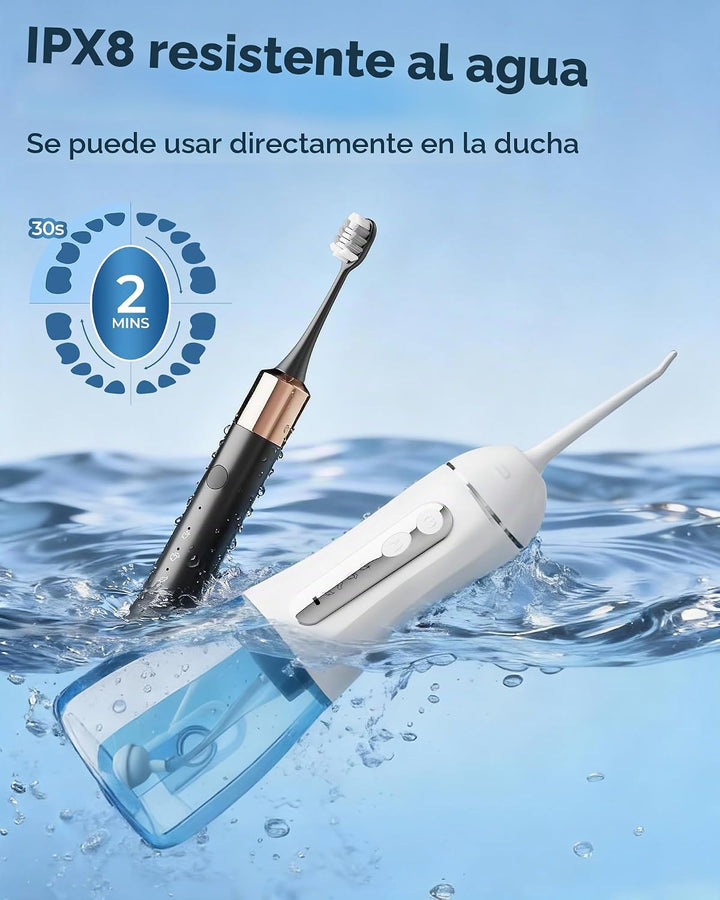 Cepillo de dientes eléctrico sónico y hilo dental eléctrico para ad...