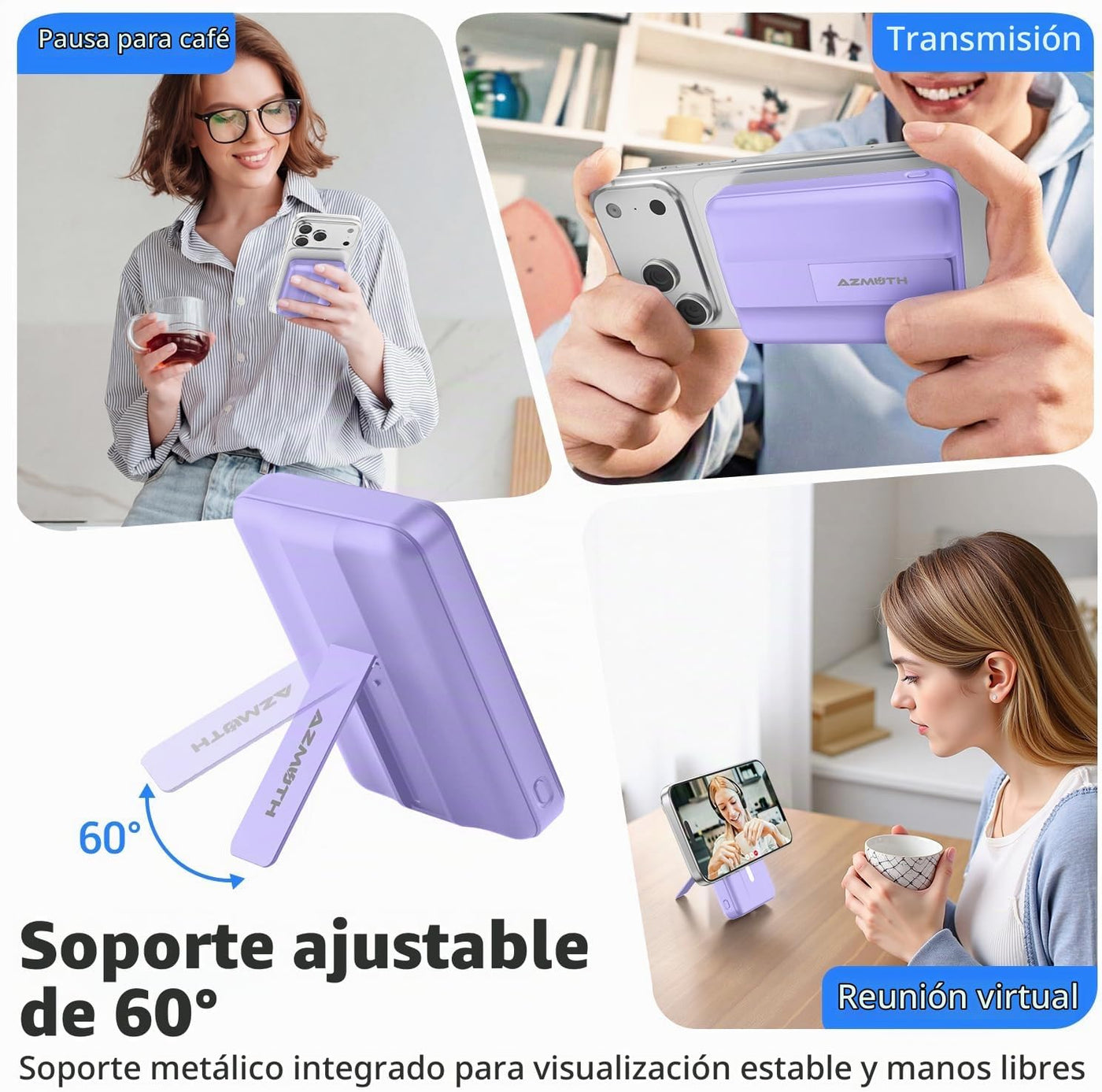 Azmuth Banco de energía magnético, 10000 mAh para batería MagSafe,...