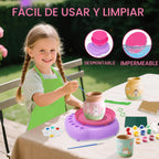 Rueda de cerámica para niños, kit completo con arcilla seca al aire