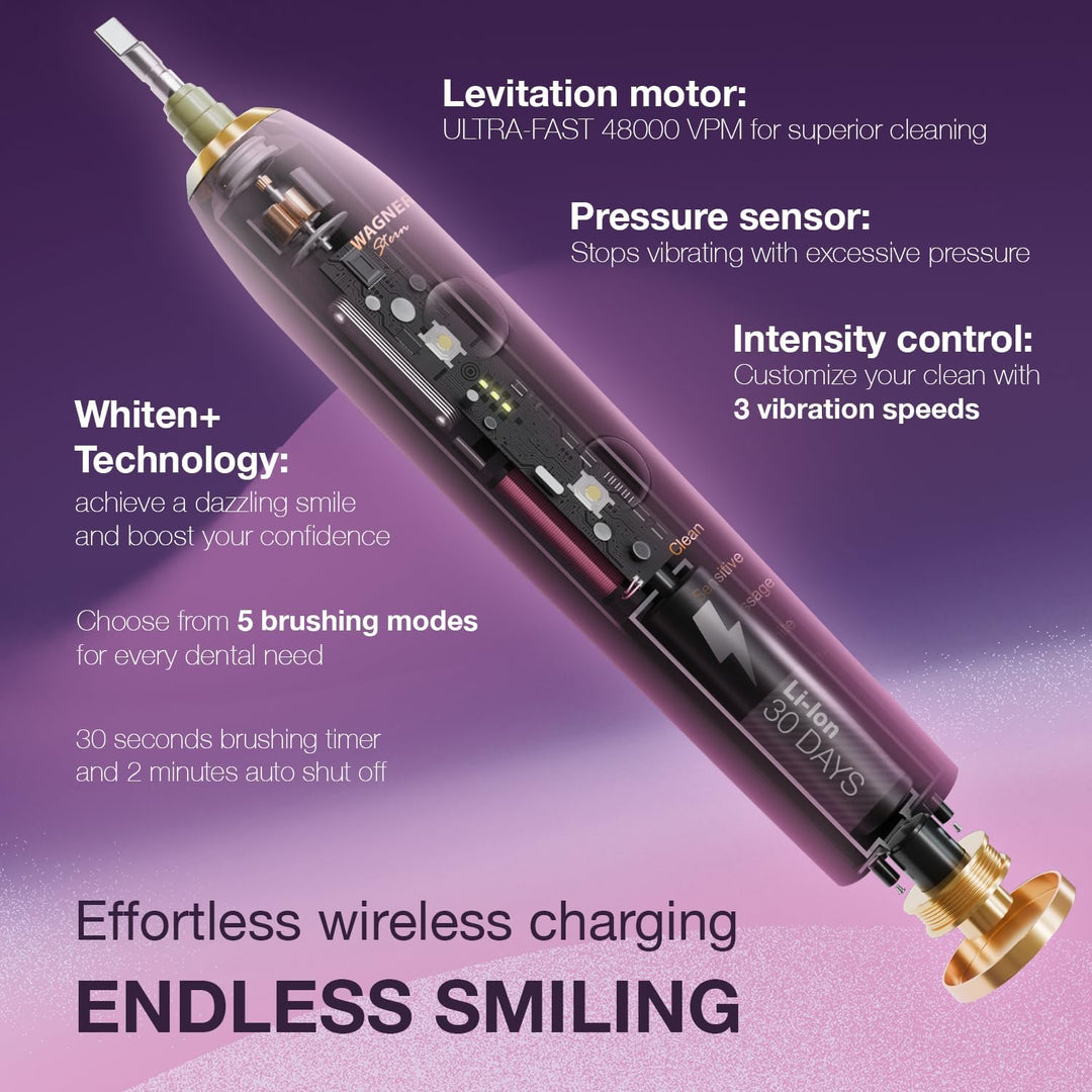 Wagner Stern WHITEN+ Cepillo de dientes eléctrico, 48,000 VPM, sens...