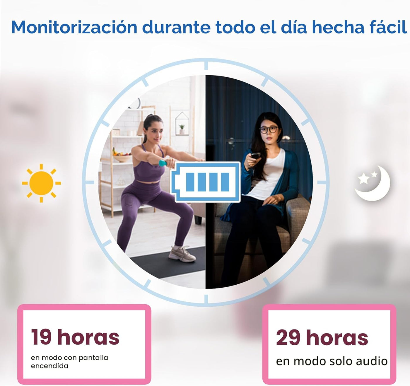 VTech VM819 - Monitor de bebé con cámara y audio, cámara portátil d...