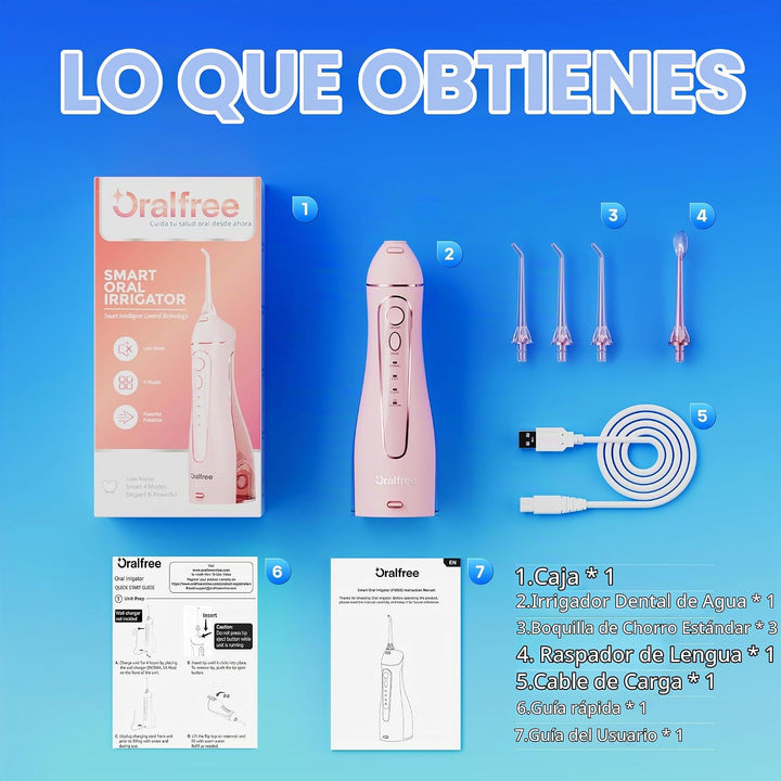 Oralfree Irrigador de agua con púas dentales - Irrigador oral inalá...