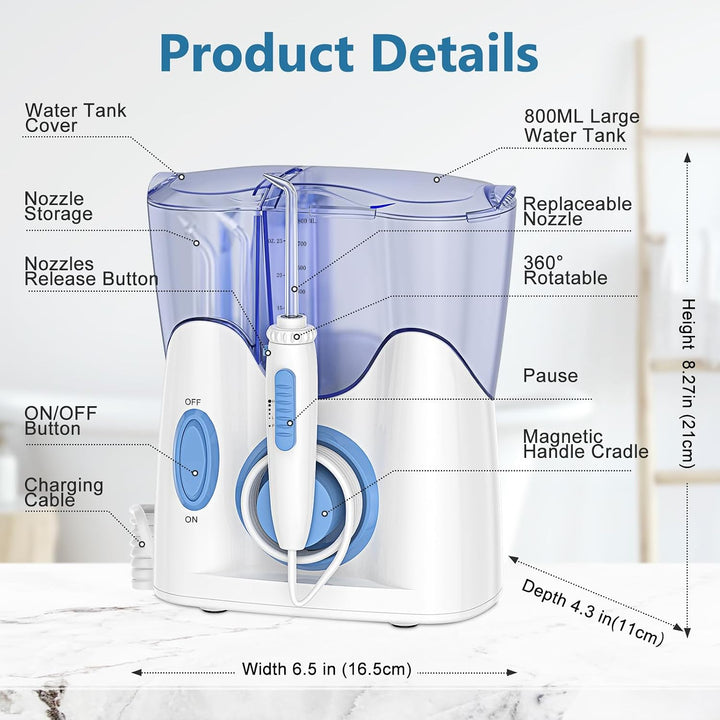 H2ofloss Limpiador dental con agua para limpieza de dientes con 12...