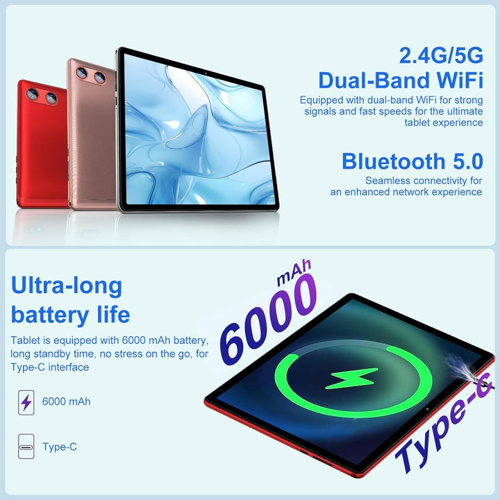 UJJ Tableta 2026 con Android 15 de 10 pulgadas con Gemini AI, 30GB+...