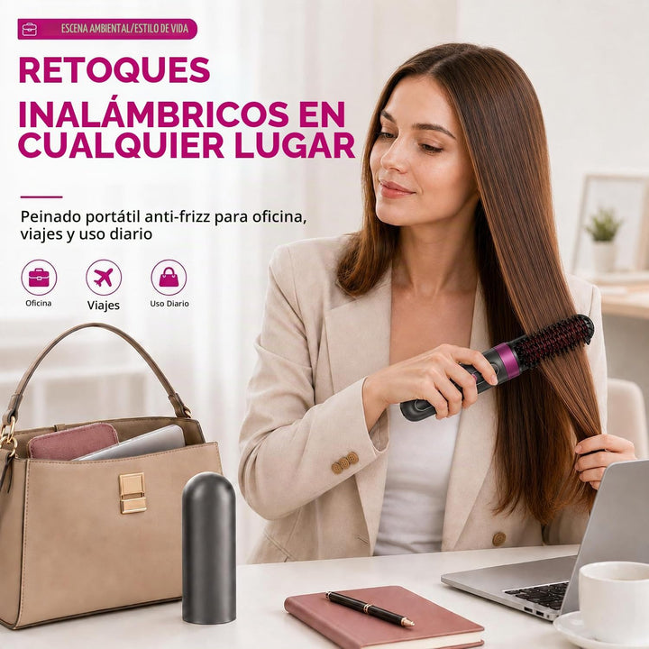Cepillo alisador de cabello inalámbrico para mujeres, herramienta d...