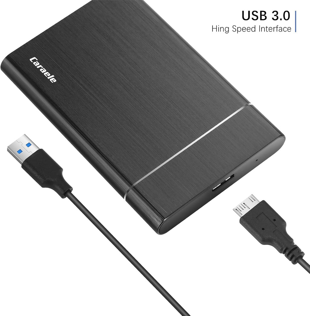 Disco Duro Externo Portátil 500GB USB 3.0 HDD Móvil para PC, Mac, Desktop, Laptop, Mac, Chromebook, Xbox One, Xbox 360, PS4 (Negro)