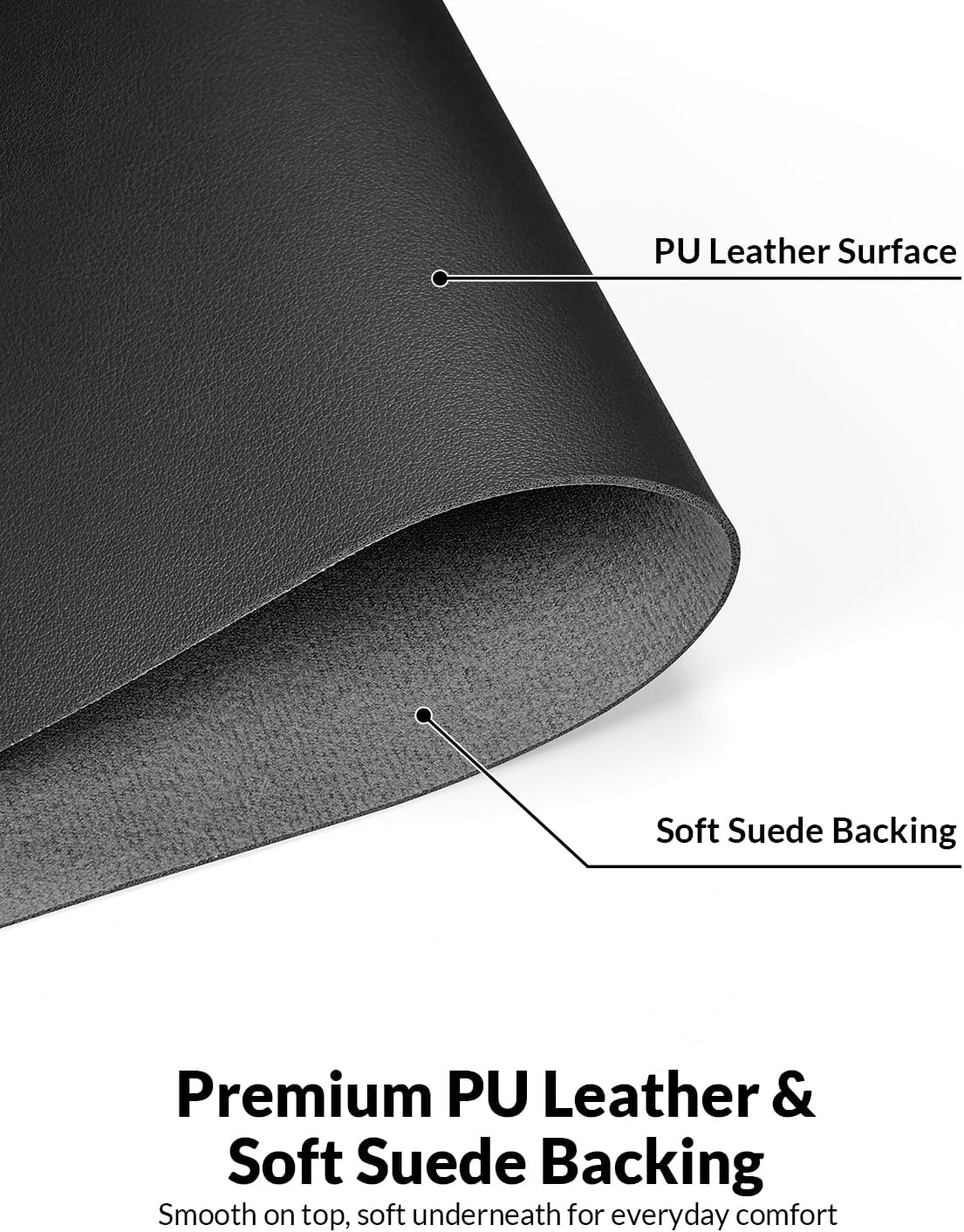 Tapete de escritorio de cuero de 55 x 24 pulgadas, antideslizante, impermeable, protector de escritorio de piel sintética, alfombrilla grande para mouse y tapete de escritura para oficina