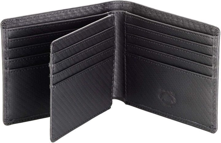 Cartera plegable de piel Stealth Mode para hombre con ventana de id...