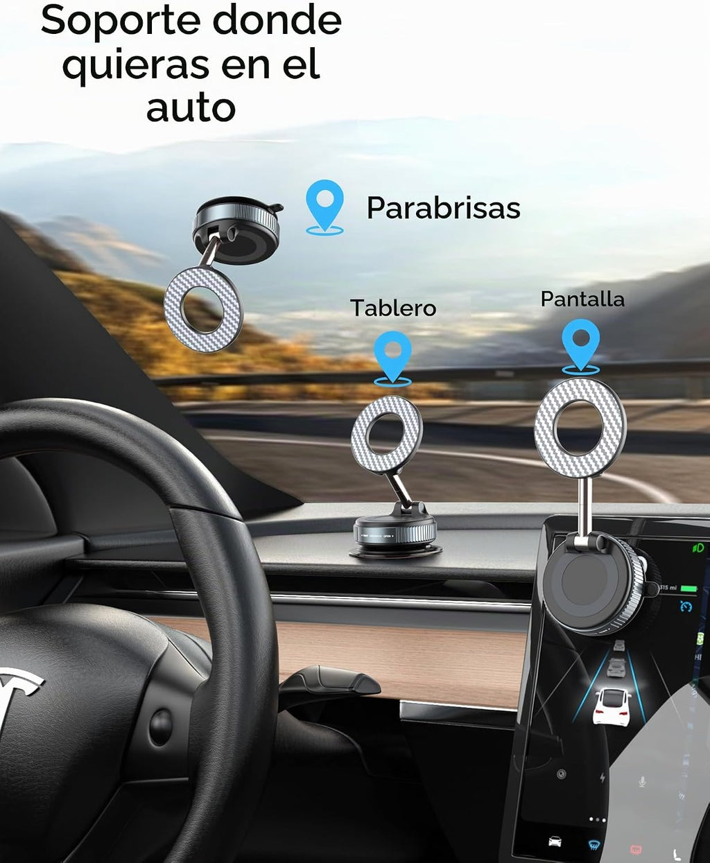 PlusAcc - Soporte magnético al vacío para MagSafe, sin carga