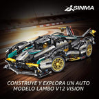 JSINMA Technic Sports Car Building Blocks Juguetes para niños o adultos Kits 1:14 MOC Lambo V12 Juego de construcción Speed Champions Racing Modelo de vehículo para niños de 10, 12 y 14 años (1012 piezas)