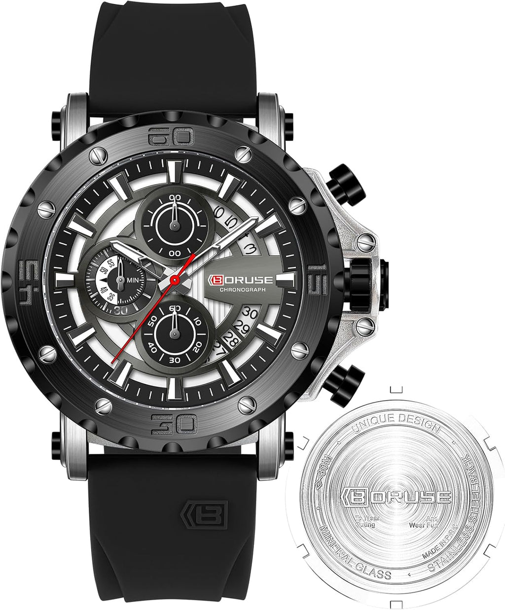 Reloj casual único para hombre, cronógrafo de moda de cara grande