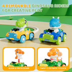 ALASOU 10 juguetes de dinosaurio para niños de 1 año con tapete de...