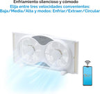 Comfort Zone Ventilador de ventana doble WiFi inteligente de 9 pulg...