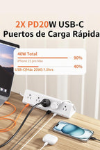 Abrazadera de escritorio USB C, carga rápida de 40 W, 6.5 pies