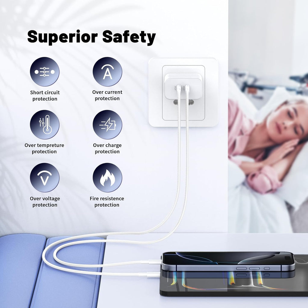 QZIIW - Cargador rápido para iPhone 18 17 16 Pro Max, cargador rápido USB C