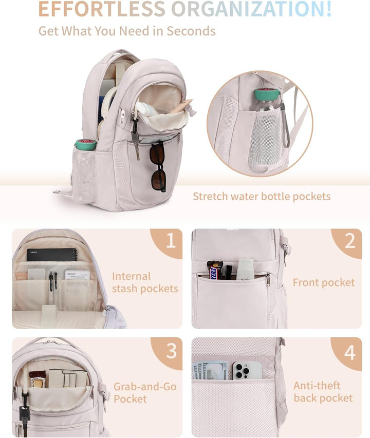 ECOHUB Mochila de viaje para mujeres, para portátil de 17.3 pulgada...