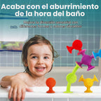 BUNMO Juguetes de baño de succión - Conecta, construye, crea - Juguetes de baño - Horas de diversión y creatividad - Habilidades motoras finas - Juguetes sensoriales estimulantes - Juguete no se puede