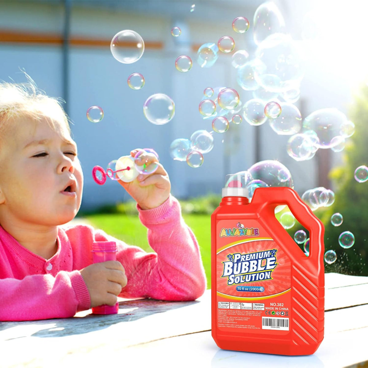 70 oz de recargas de burbujas para niños - Solución de burbujas premezclada de alta calidad, líquido premium para máquina de burbujas/varita/soplador en bodas y fiestas | Botella de agarre fácil para