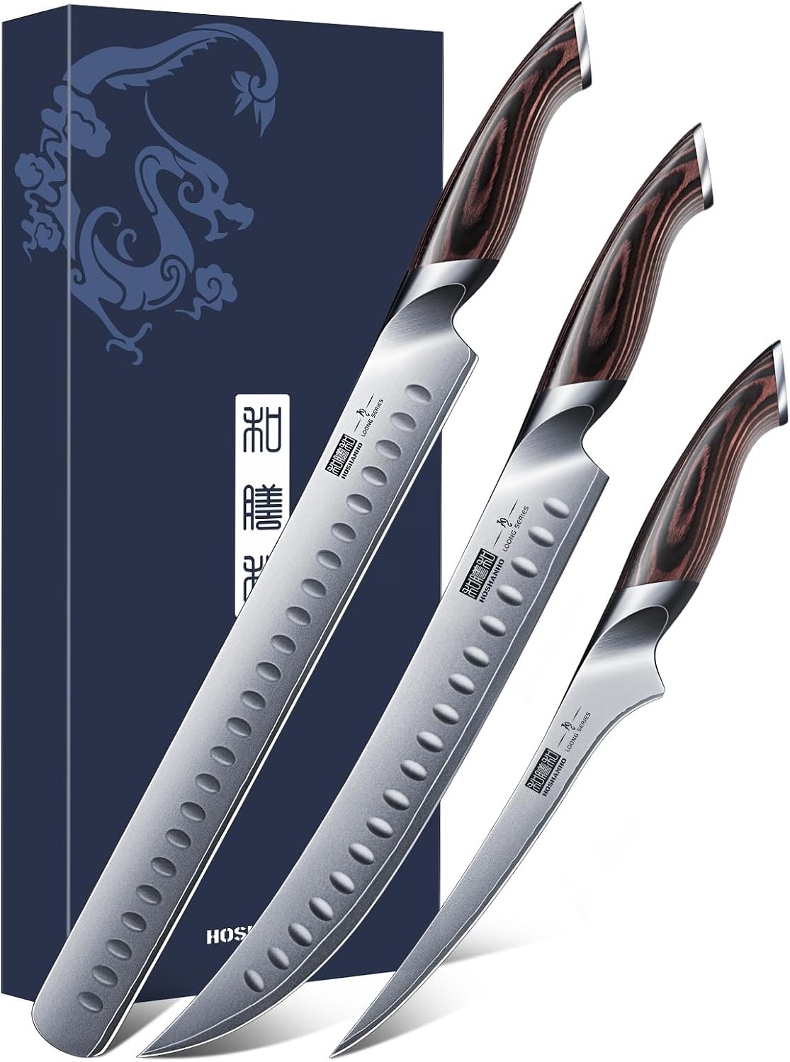 Juego de Cuchillos HOSHANHO para Cortar 3 PIEZAS, Juego de Cuchillos Japanese Brisket Slicing