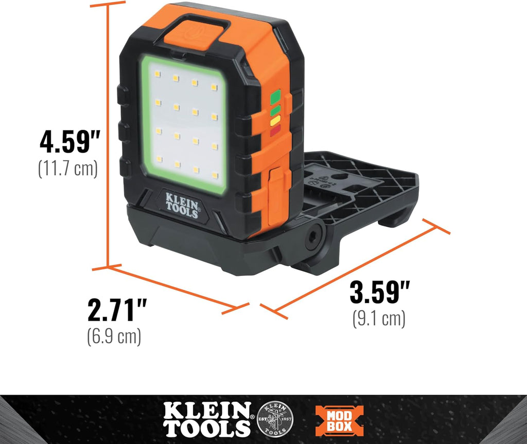 KLEIN TOOLS Luz de trabajo LED recargable 56416, 3 modos, compatible con