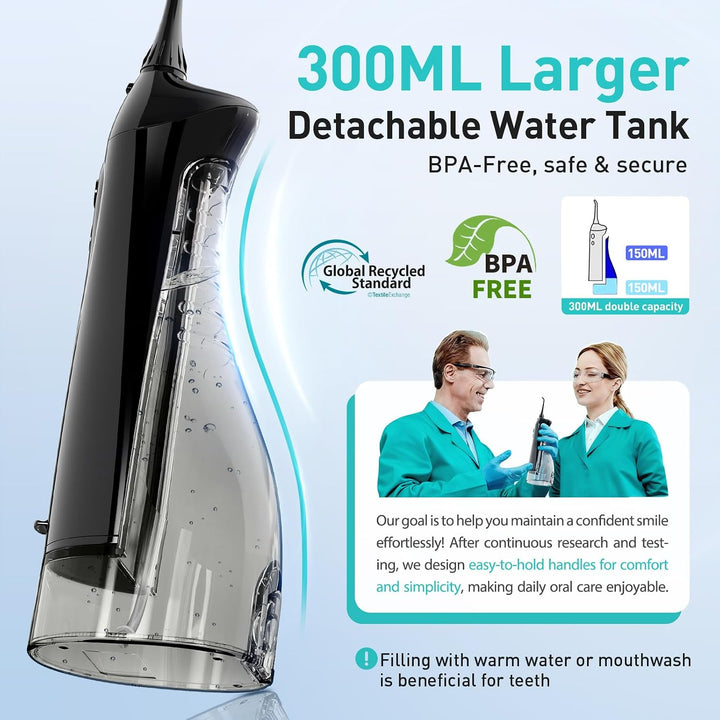 COSLUS Hilo Dental de Agua: Irrigador Oral Portátil Inalámbrico 300...