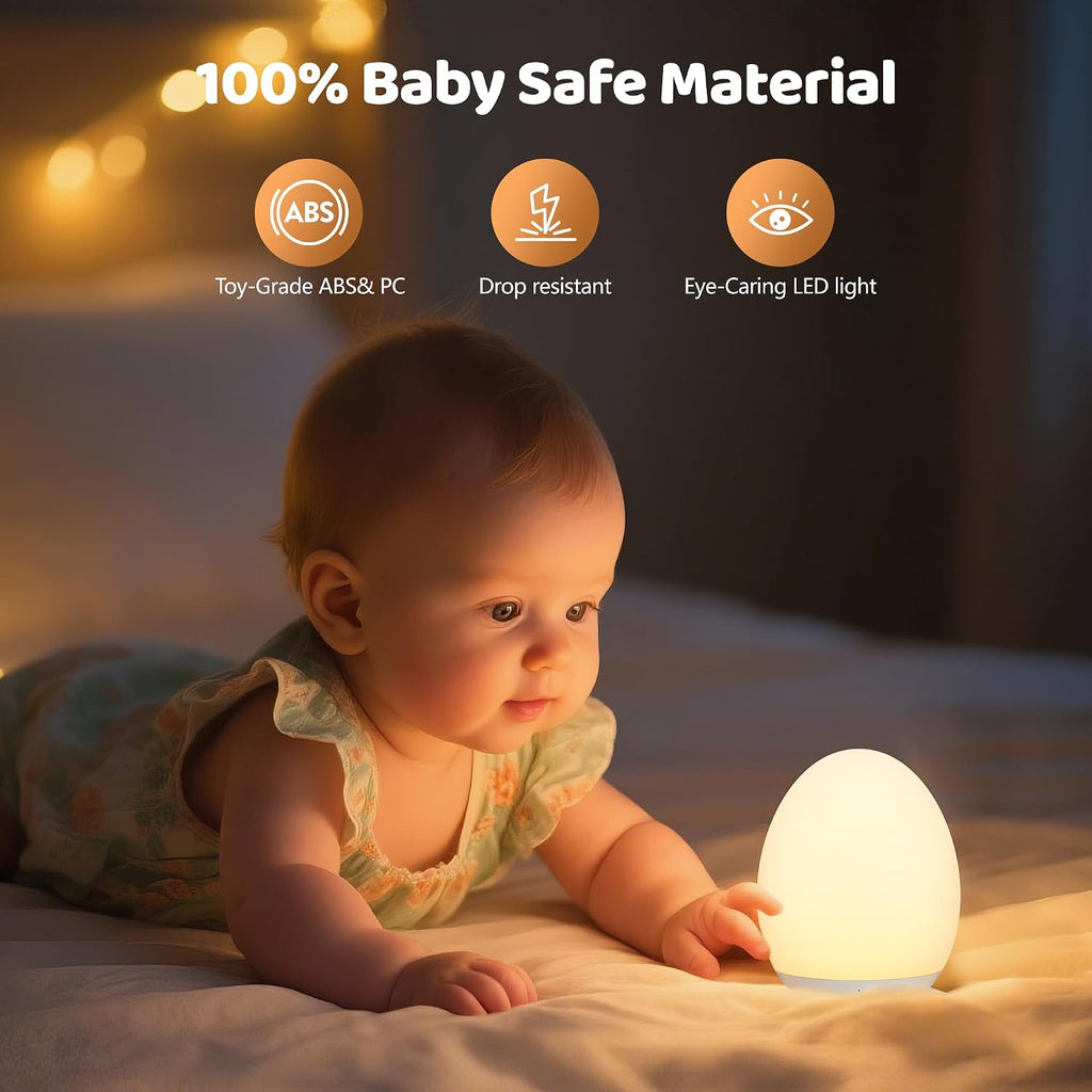 Lámpara Luz nocturna para niños, 7 colores cambiantes de luz de huevo