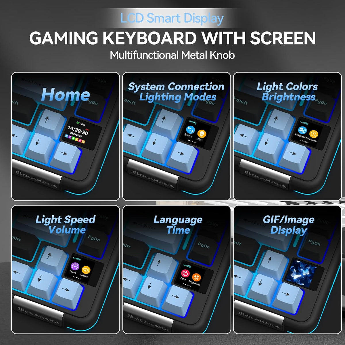 SOLAKAKA A75 PRO Teclado negro para juegos 75% mecánico inalámbrico...