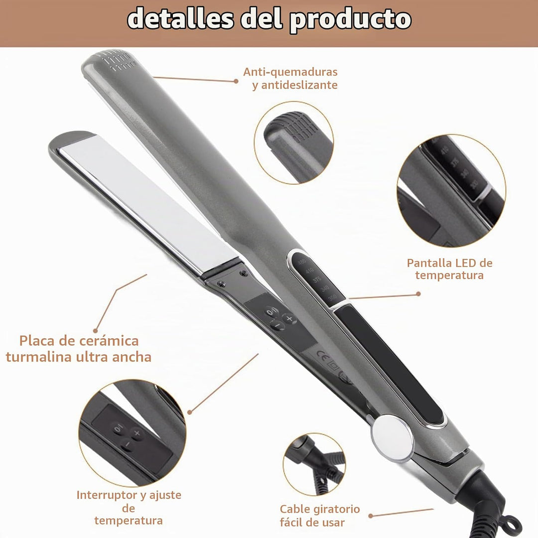 ANGGREK Plancha para el cabello, ajuste multiengranaje de 480 °F de...
