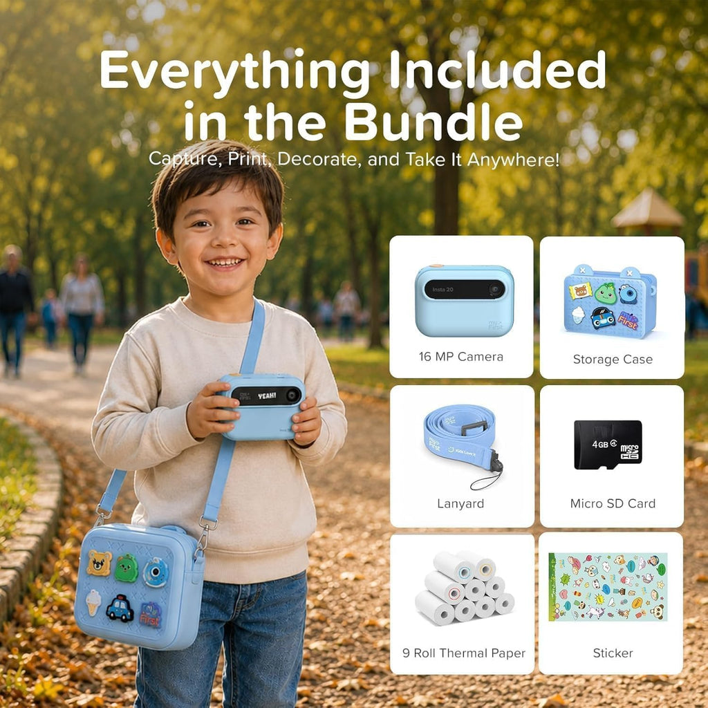myFirst Cámara de impresión instantánea para niños, 16MP con 9 rollos de