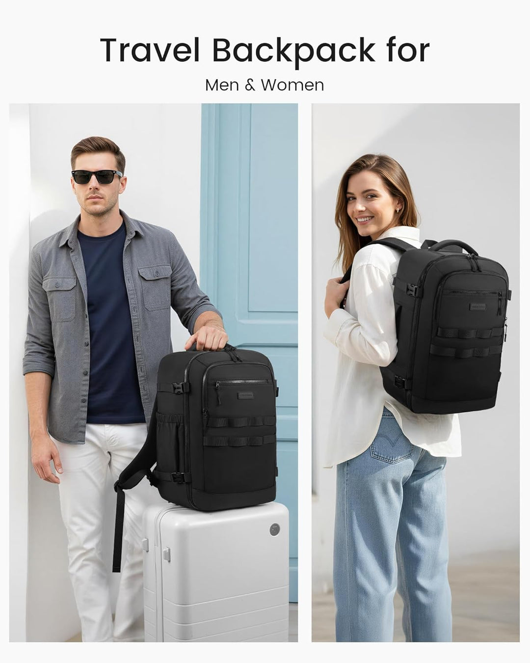 LOVEVOOK Mochila de viaje de 50 litros para mujeres y hombres, moch...