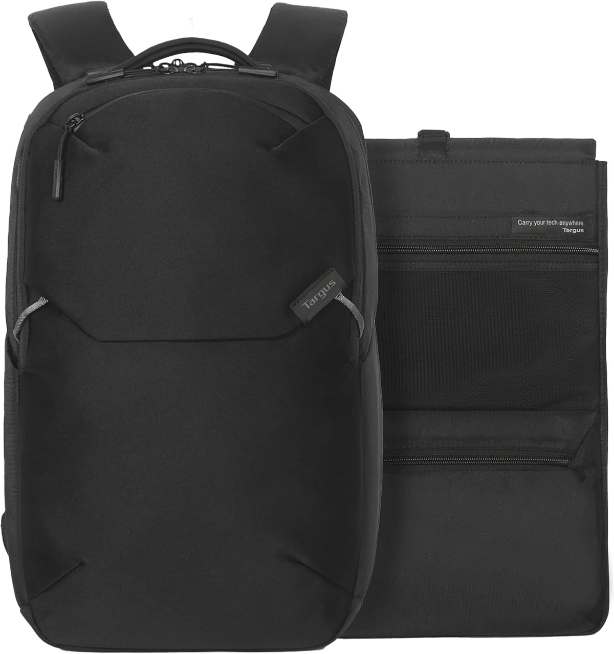 Targus Mochila Work+ EcoSmart de 15 a 16 pulgadas, organizador técnico desmontable, cremalleras con cerradura, materiales reciclados, capacidad de 23 litros, bolsillo para botella de agua, diseño