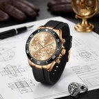 OLEVS Relojes para hombres con correa negra, Reloj cronógrafo profesional para hombres
