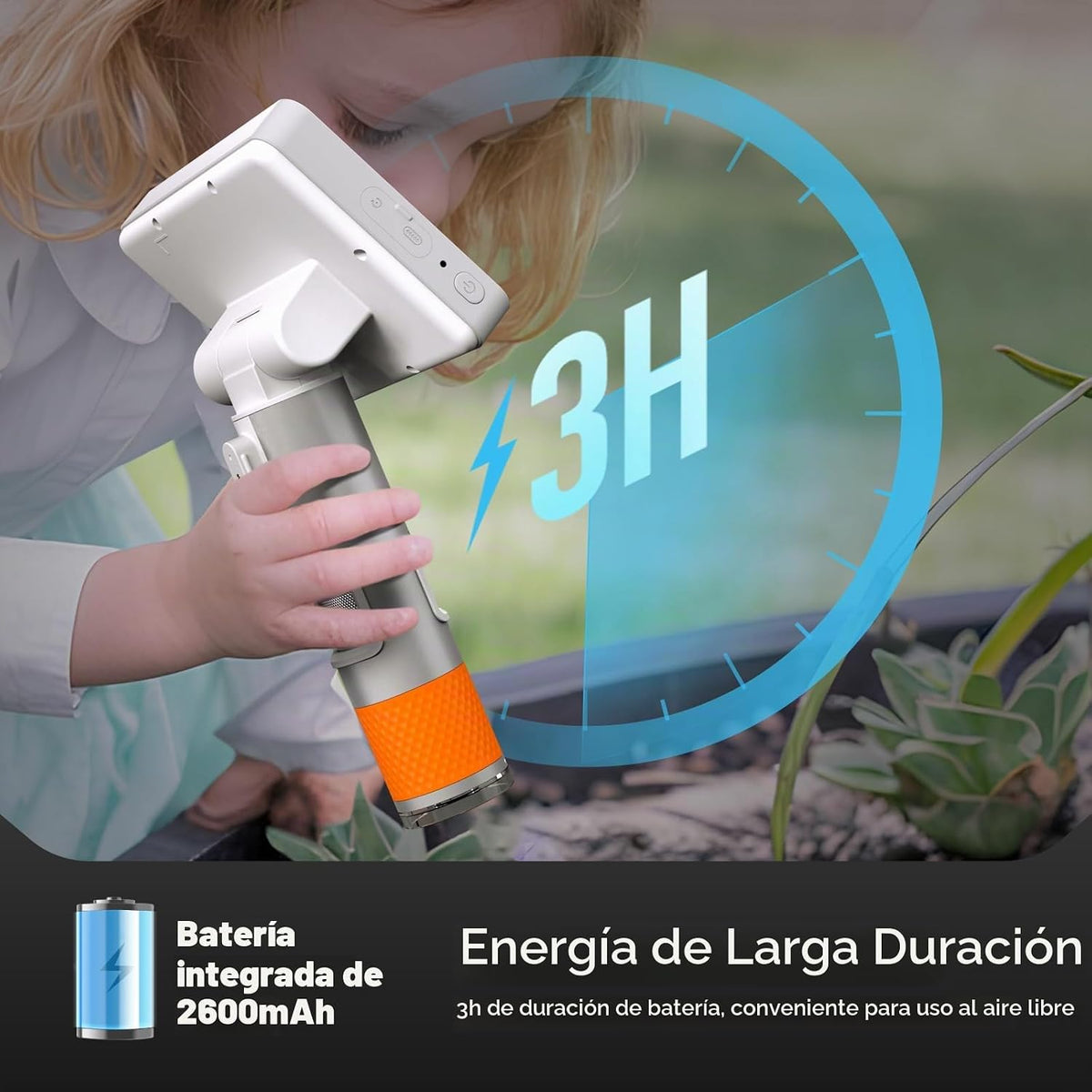 Microscopio portátil MX2-A para niños, 100-1600X Digital