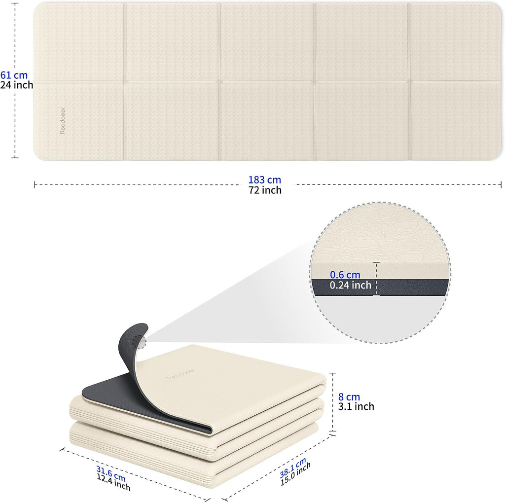 Readaeer Esterilla de Yoga Bicolor - 72"x24"x0.24" (6mm), Esterilla de Ejercicio Antideslizante TPE