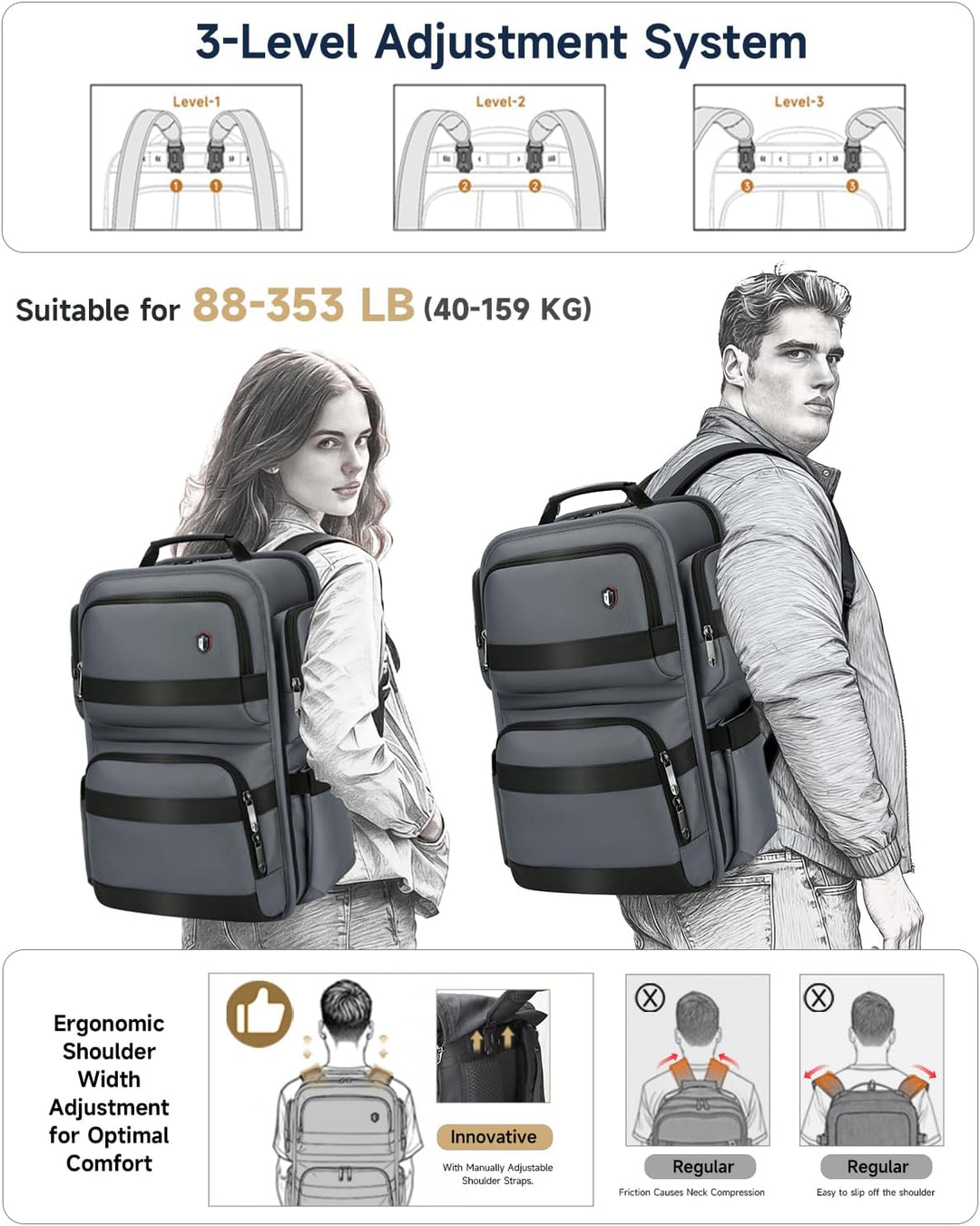 RoyalAnt Mochila de trabajo para hombres, mochila para laptop de 17...