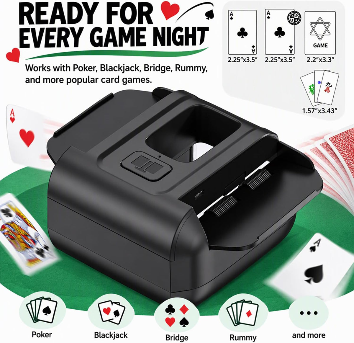 Barajador Automático de Cartas para 1-2 Barajas