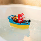 Wow Toys Pip The Pirate Ship - Barco pirata alimentado por fricción con figuras y cañón | Sin baterías, juguete duradero de baño o sala de juegos para niños pequeños de 1 a 5 años