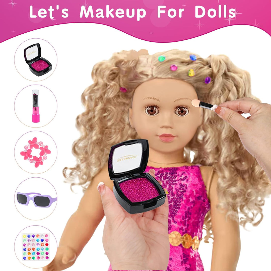 Juego de ropa de muñeca de 18 pulgadas y accesorios de maquillaje,...