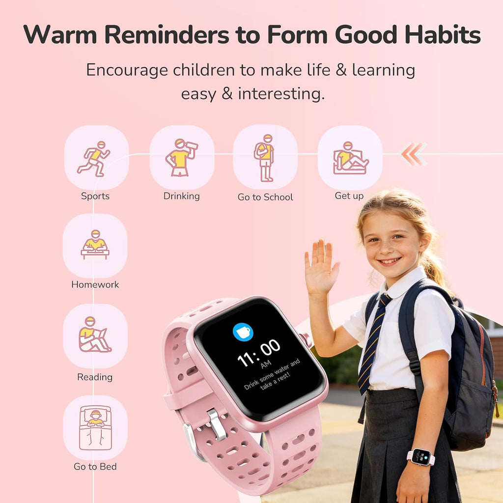ENOMIR Reloj inteligente para niñas con monitor de salud, pista de
