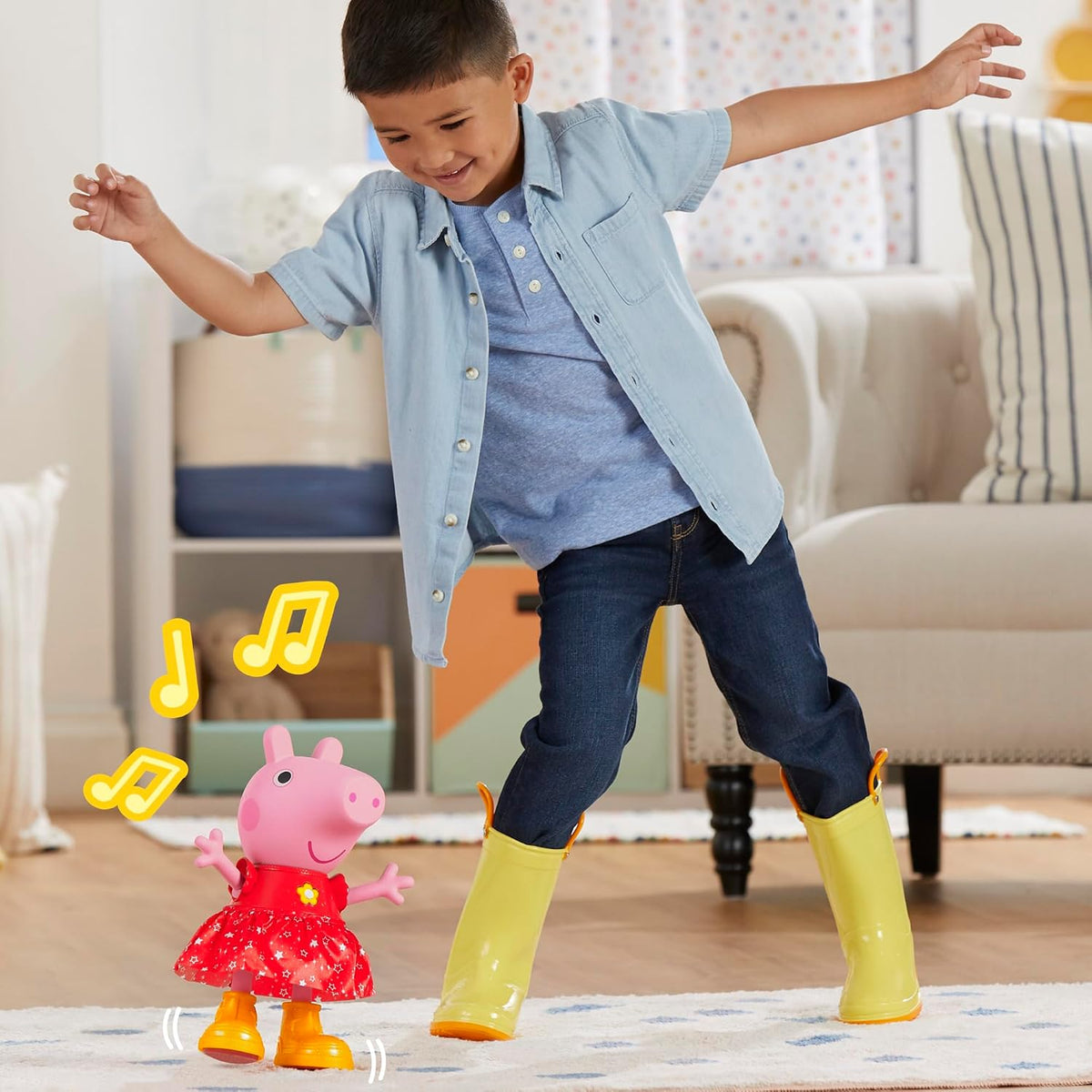 Peppa Pig Muérdago de Peppa Pig - Muñeca interactiva electrónica que canta y baila para fiesta en los charcos fangosos, juguetes preescolares interactivos para niñas y niños, a partir de 3 años