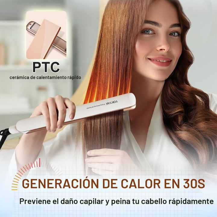 YOKYAK Plancha de pelo de 1 ¼ pulgadas, plancha de pelo fino de 1 ¼...