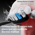 Aquasonic Duo Series PRO - Juego de cepillos de dientes eléctricos ultrablanqueadores - 5 modos y temporizadores inteligentes - Estuches de viaje premium y 10 cabezales de cepillo Proflex - Cepillos