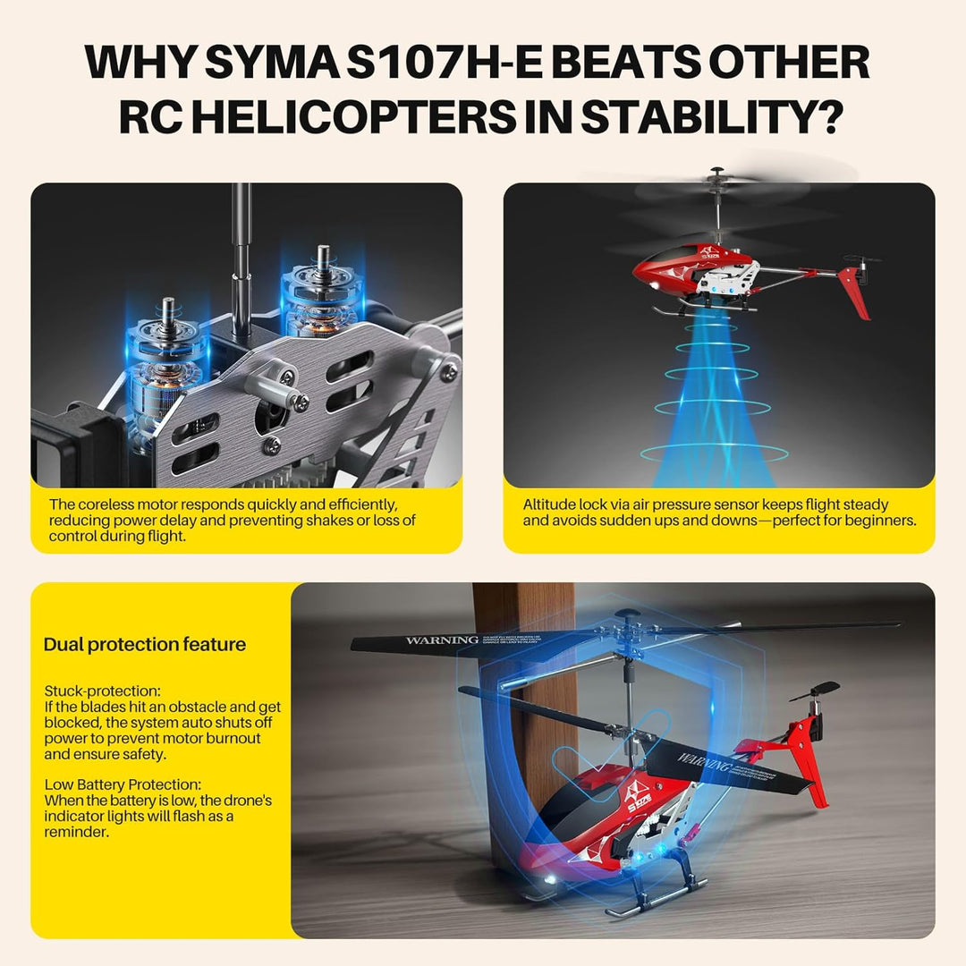 SYMA S107H-E Helicóptero RC para niños de 8-12 años y principiantes...