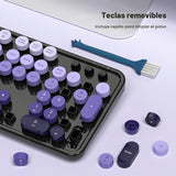 SQMD Combo de teclado y mouse inalámbricos, teclado retro de tamaño...