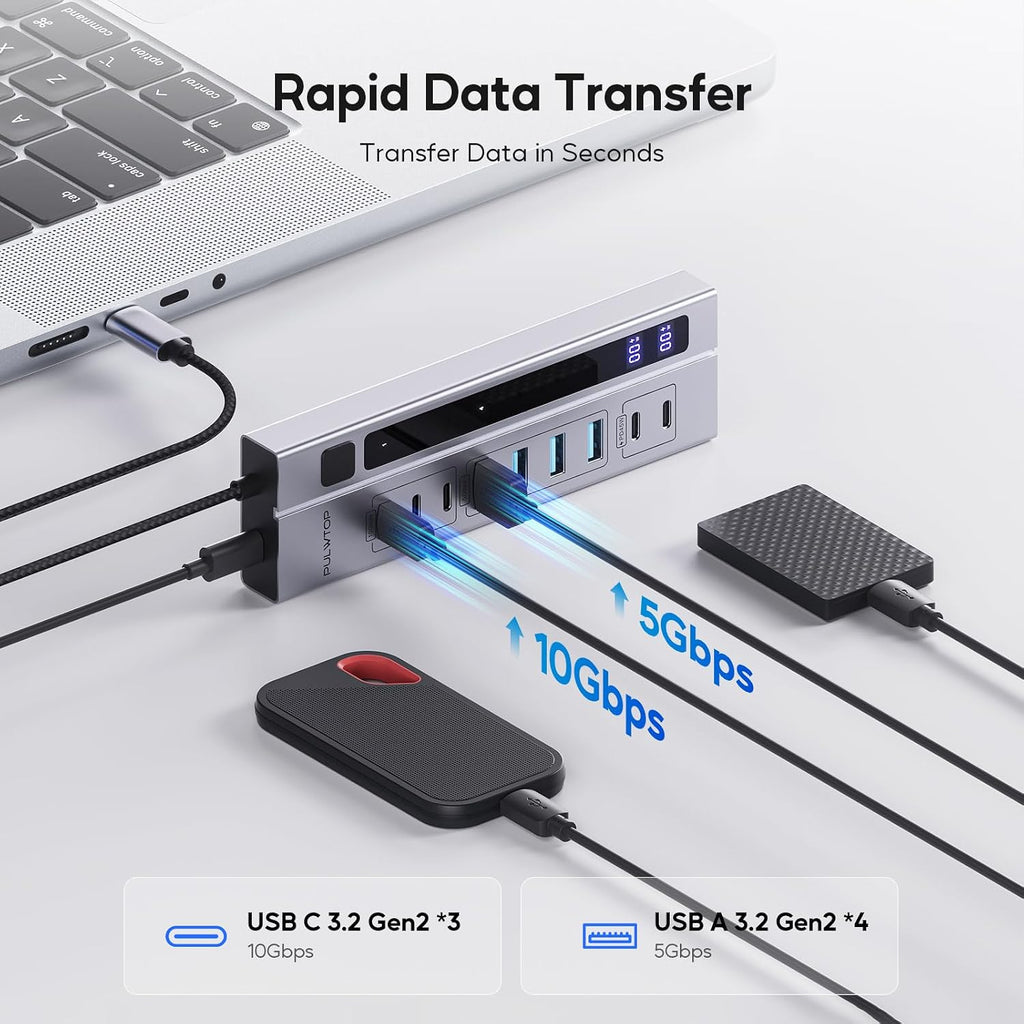 PULWTOP, BH-221D, hub USB 3.2, alimentado